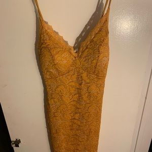 Lacey Yellow midi dress - great for weddings